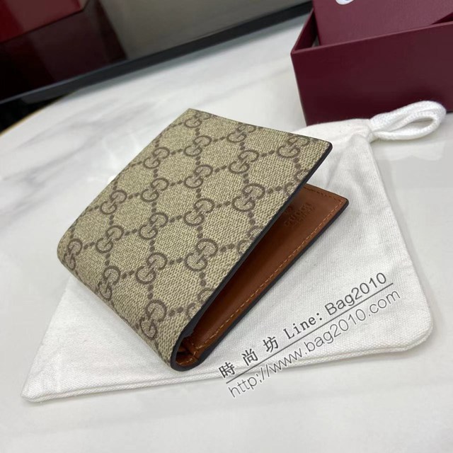 Gucci專櫃古馳最新款Emblem系列雙折錢包男士短夾錢包 jh2694型號：821200